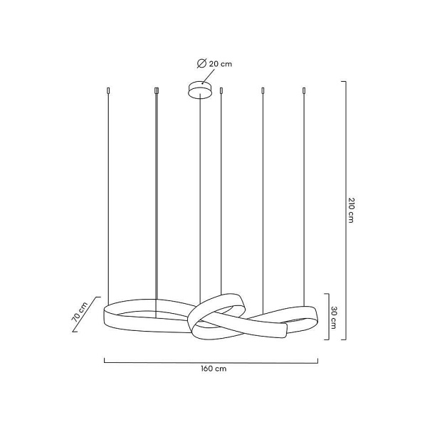 Lampa wisząca WAVE 160B chrom - Moosee