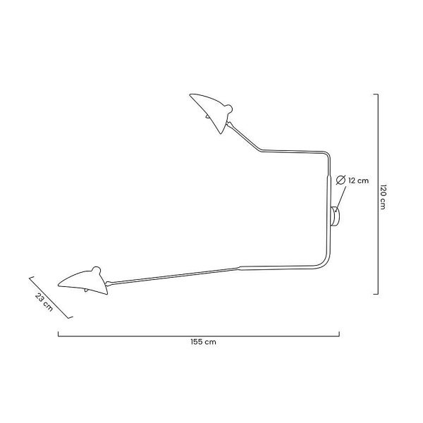 Lampa ścienna RAVEN 2 - aluminium, stal węglowa - Moosee