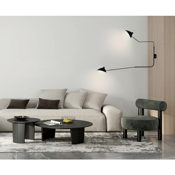 Lampa ścienna RAVEN 2 - aluminium, stal węglowa - Moosee