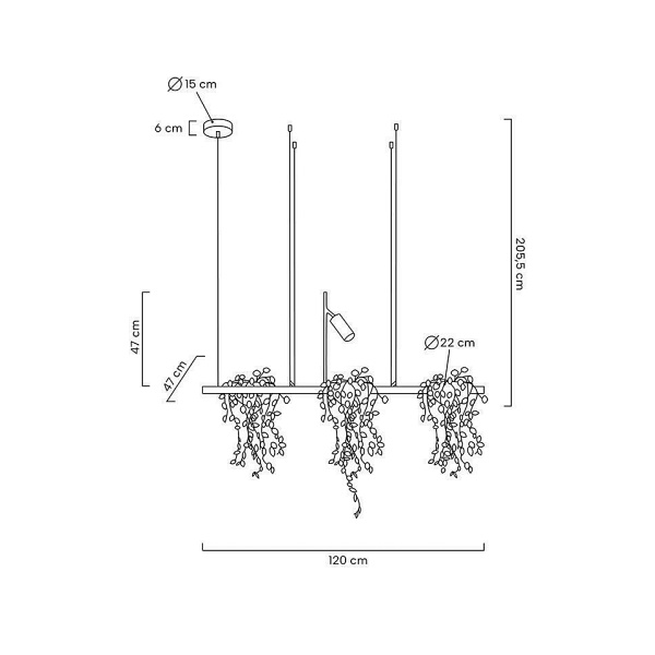 Lampa wisząca PLANT LINE czarna - Moosee