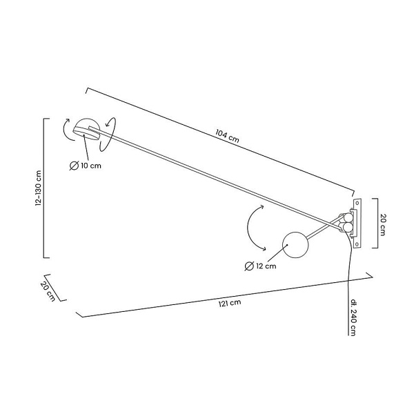 Lampa ścienna GEAR czarna - Moosee