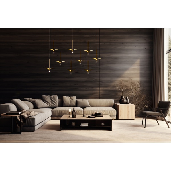 Lampa wisząca GAVI A złota - Moosee