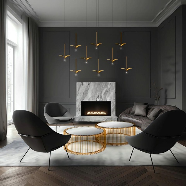 Lampa wisząca GAVI A złota - Moosee