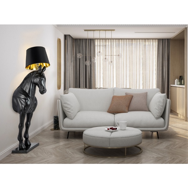 Lampa podłogowa KOŃ HORSE STAND M czarna - włókno szklane - Moosee