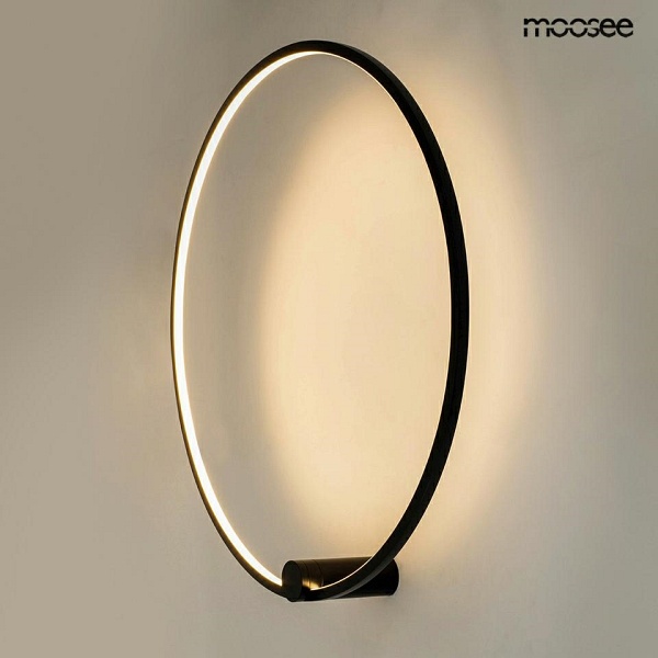 Lampa ścienna HOOP 80 czarna - Moosee
