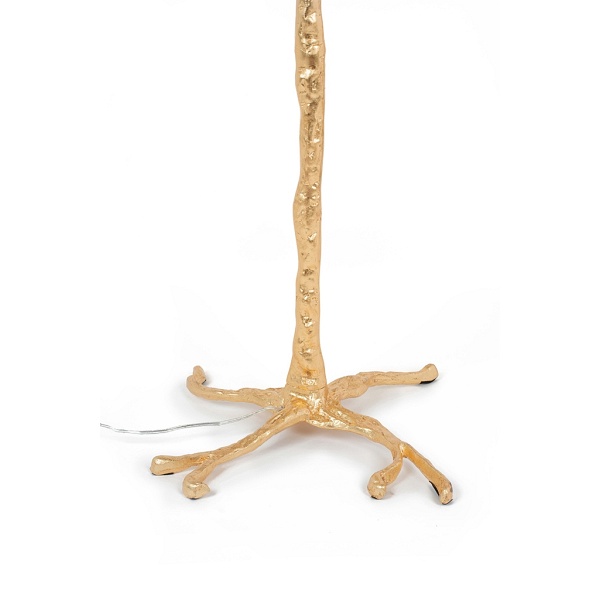 Lampa podłogowa TIFFANY 175 biała mosiądz / naturalne pióra - Moosee