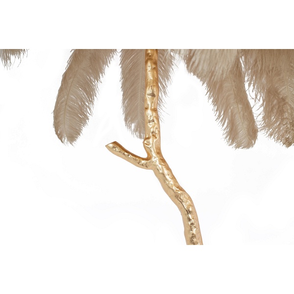 Lampa podłogowa TIFFANY 175 beżowa mosiądz / naturalne pióra - Moosee