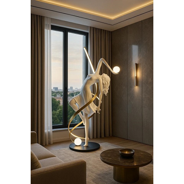 Lampa podłogowa DANCING QUEEN biała - Moosee