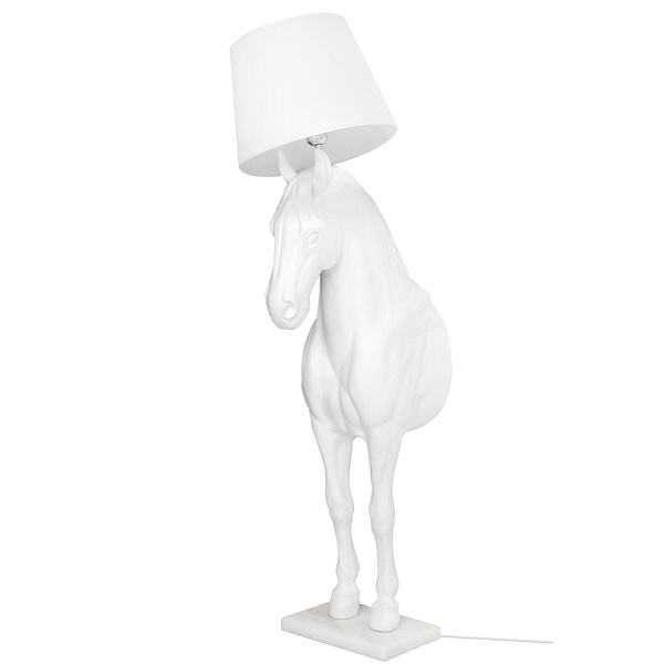 Lampa podłogowa KOŃ HORSE STAND M biała - włókno szklane - Moosee