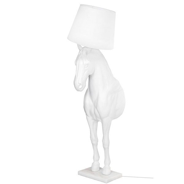 Lampa podłogowa KOŃ HORSE STAND M biała - włókno szklane - Moosee