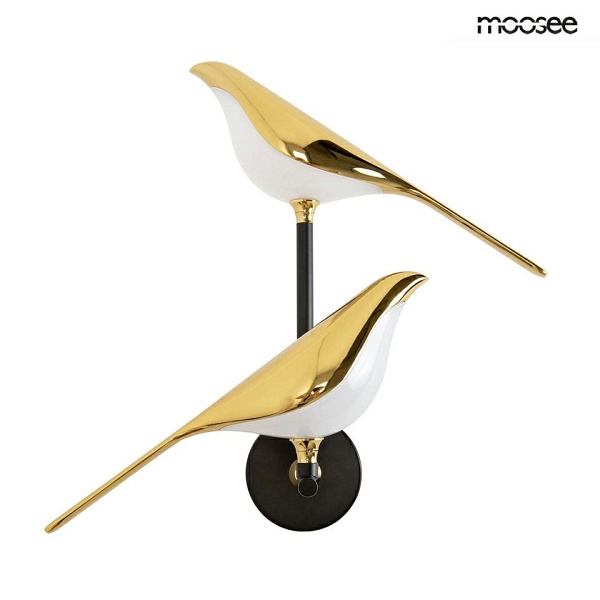 Lampa ścienna BIRD TWIN złota - Moosee