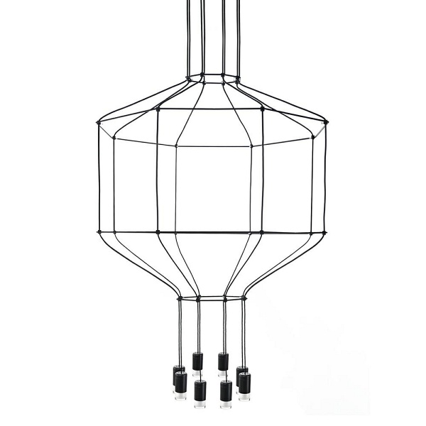 Lampa wisząca FLUSSO 8 czarna - Moosee