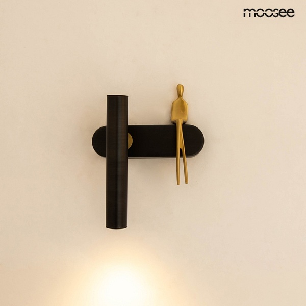 Lampa ścienna BOY TUBE L czarna - Moosee