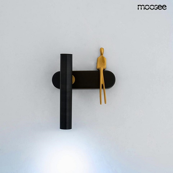 Lampa ścienna BOY TUBE L czarna - Moosee