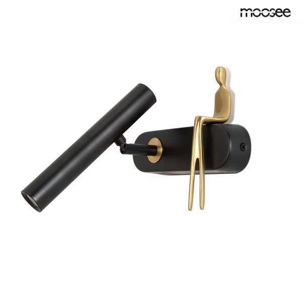 Lampa ścienna BOY TUBE L czarna - Moosee