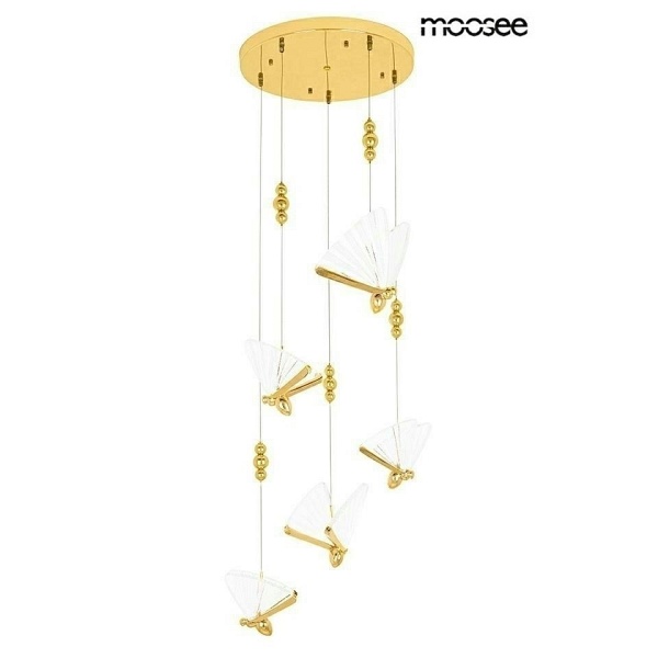 Lampa wisząca BUTTERFLY DISC 5 złota - Moosee