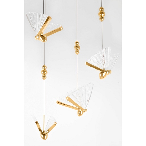 Lampa wisząca BUTTERFLY DISC 5 złota - Moosee