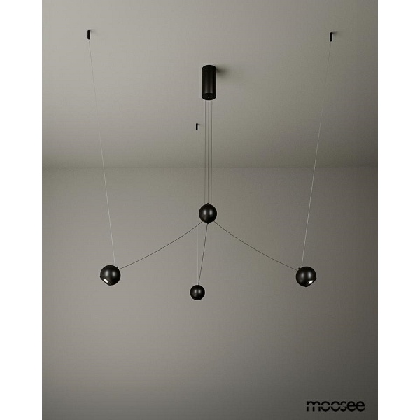 Lampa wisząca OCTO 3 czarna - Moosee