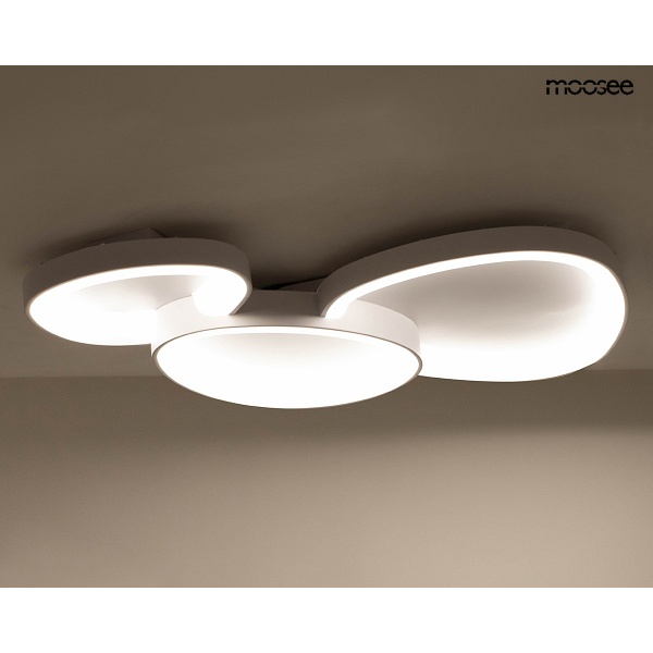 Lampa sufitowa / plafon CELLS 3 biała - Moosee