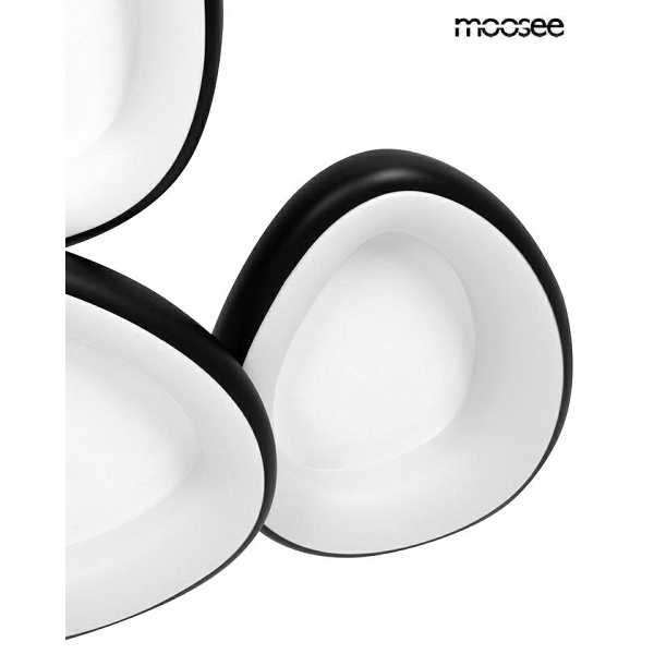 Lampa sufitowa / plafon AREA 3 czarna - Moosee