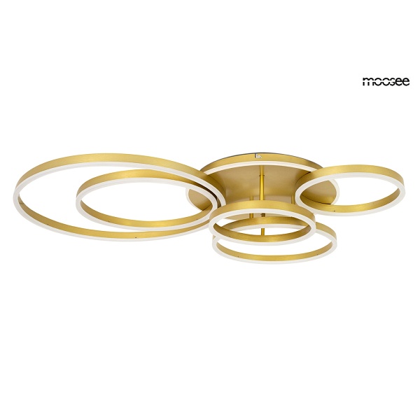 Lampa sufitowa / plafon RINGS 6 złota - Moosee