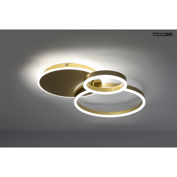 Lampa sufitowa / plafon RINGS 3 złota - Moosee