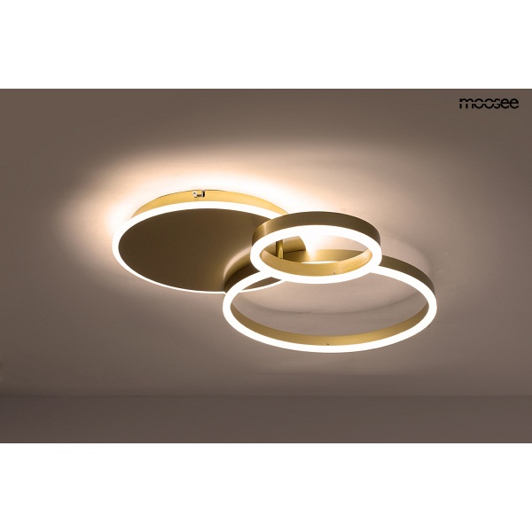 Lampa sufitowa / plafon RINGS 3 złota - Moosee
