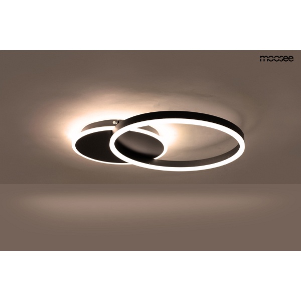 Lampa sufitowa / plafon RINGS 2 czarna - Moosee