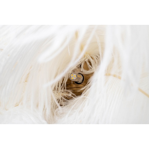 Lampa wisząca TIFFANY 135 biała mosiądz / naturalne pióra - Moosee