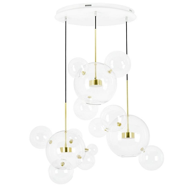 Lampa wisząca CAPRI DISC 3 złota - 180 LED, aluminium, szkło - Moosee