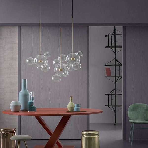 Lampa wisząca CAPRI LINE 3 złota - 180 LED, aluminium, szkło - Moosee