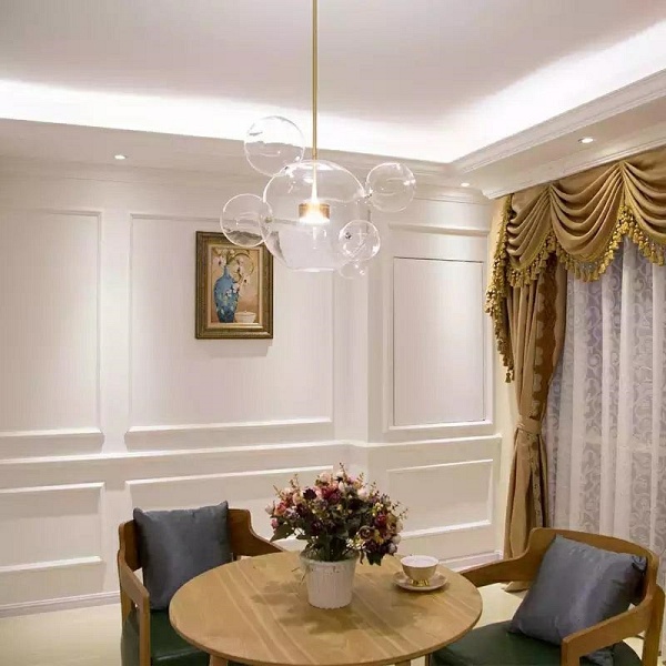 Lampa wisząca CAPRI 6 złota - 60 LED, alumiumium, szkło - Moosee