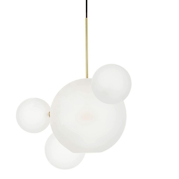 Lampa wisząca CAPRI LINE 3 złota / biała - 180 LED, aluminium, szkło - Moosee