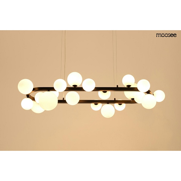 Lampa wisząca ALURE OVAL 120 czarna/mleczna - Moosee