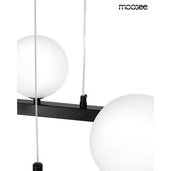 Lampa wisząca ALURE OVAL 120 czarna/mleczna - Moosee