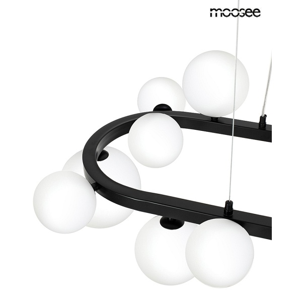 Lampa wisząca ALURE OVAL 120 czarna/mleczna - Moosee