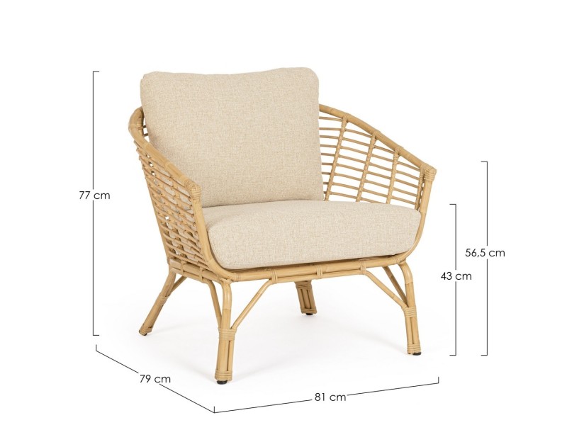 BIZZOTTO fotel ogrodowy MABEL naturalny - King Home