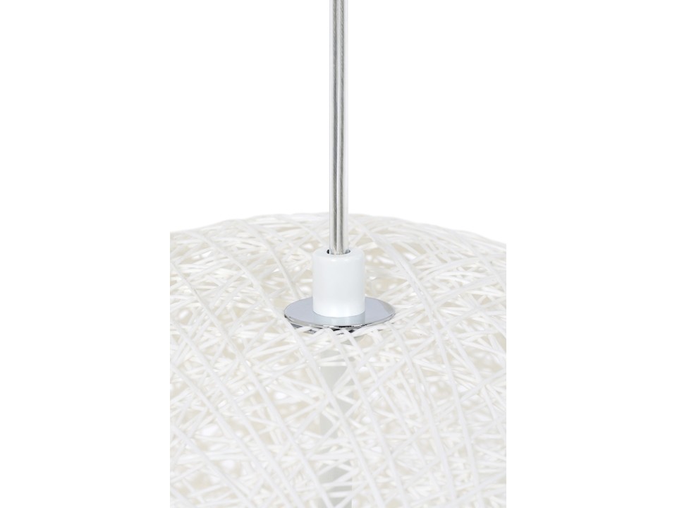 Lampa wisząca LUNA 110 biała - sznurek konopny - King Home