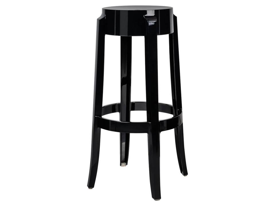 Krzesło barowe CHARLES 76 czarne - poliwęglan - King Home