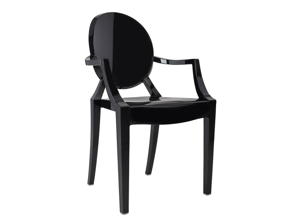 Krzesło LOUIS czarne - poliwęglan - King Home