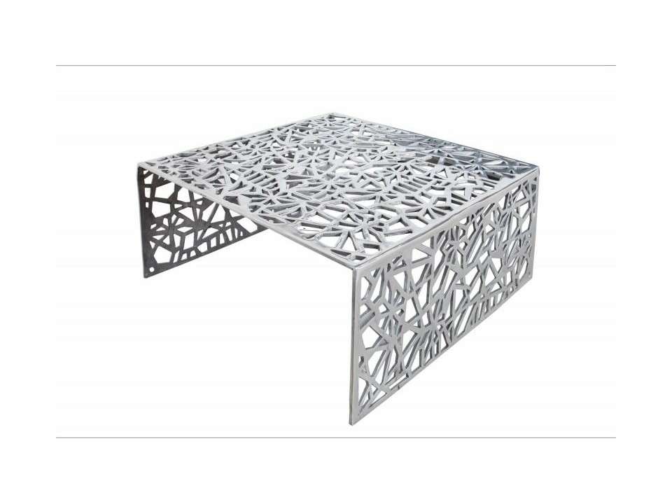 INVICTA stolik kawowy ABSTRACT 60cm - srebrny, aluminium - Invicta Interior