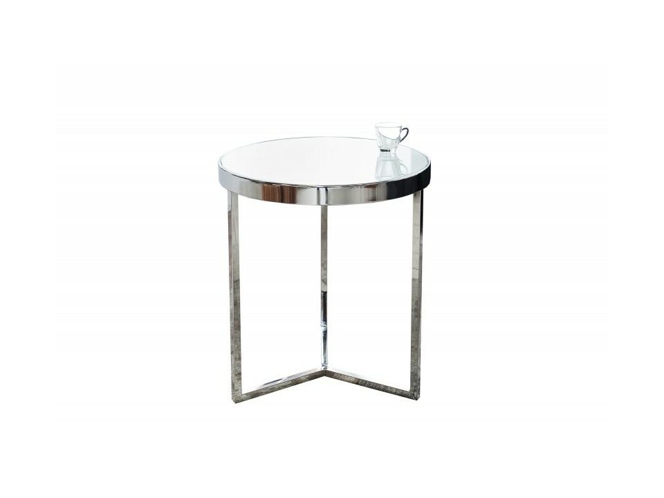 INVICTA stolik ART DECO 50 cm srebrny - szkło, metal - Invicta Interior