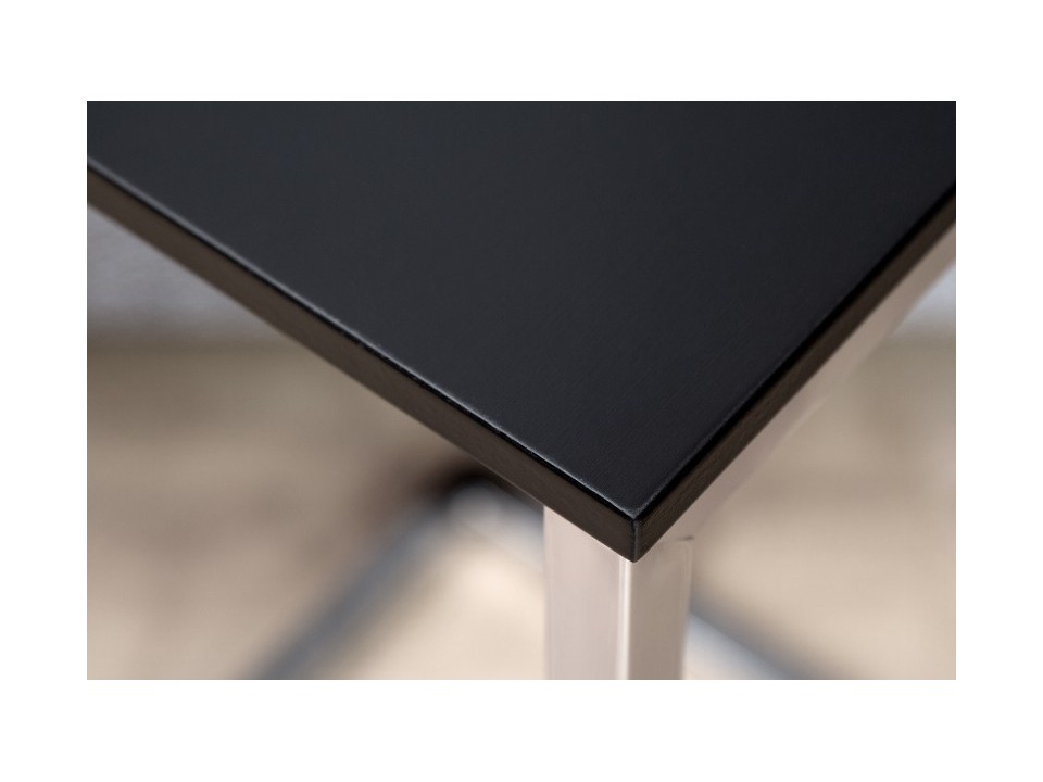 INVICTA stolik SIMPLY czarny - podstawa chromowana - Invicta Interior