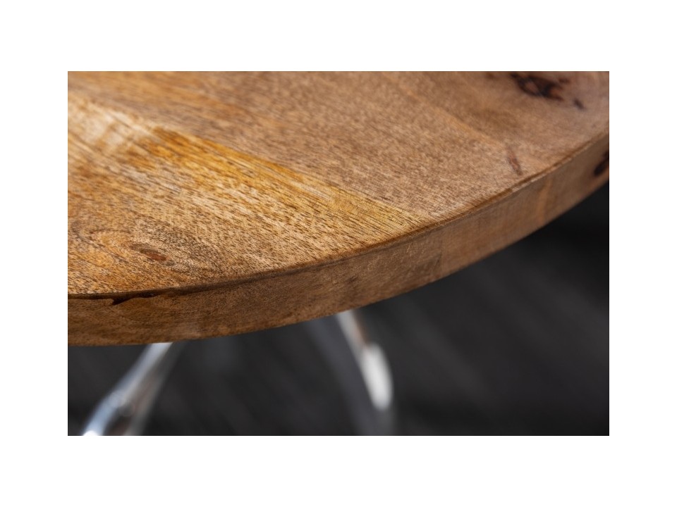 INVICTA stolik INDUSTRIAL 45-62 cm Mango - drewno naturalne mango, metal - Invicta Interior