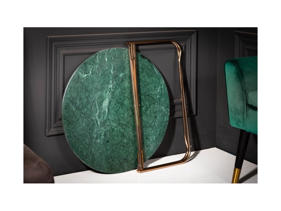 Stolik INVICTA  kawowy NOBLE 62 cm marmur - zielono złoty, marmur, metal - Invicta Interior