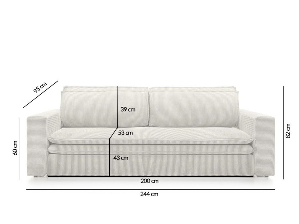 Sofa SENSE z funkcją spania - I grupa tkanin - King Home