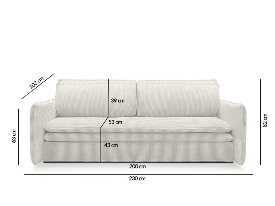 Sofa SENSE SLIM z funkcją spania - I grupa tkanin - King Home