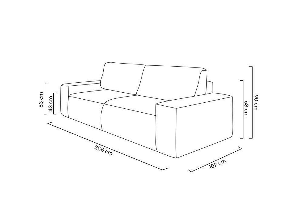 Sofa PILLOW z funkcją spania - II grupa tkanin - King Home