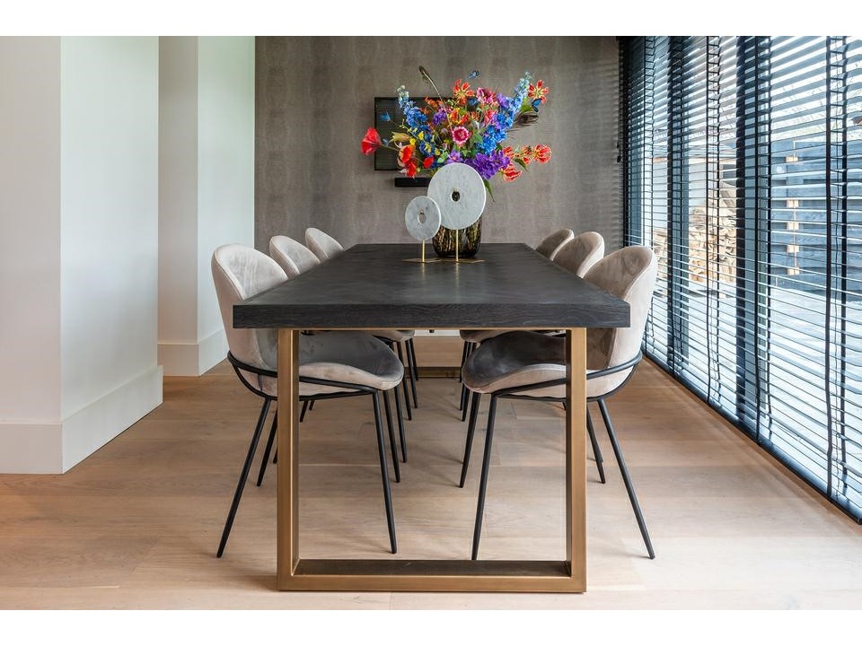 RICHMOND stół jadalniany BLACKBONE BRASS - 220, fornir dębowy, mosiądz, metal - Richmond Interiors