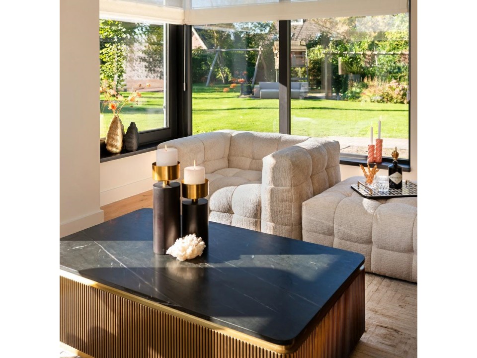 RICHMOND stolik kawowy IRONVILLE 140 marmur, metal, MDF, sklejka brzozowa - Richmond Interiors